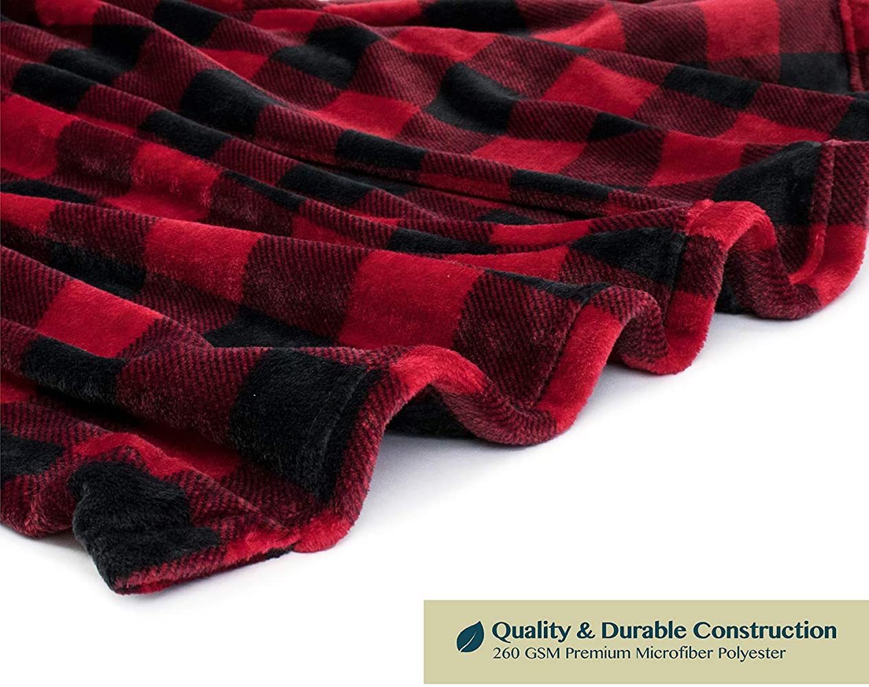 Women's Plush Red/Black Buffalo Plaid Robe