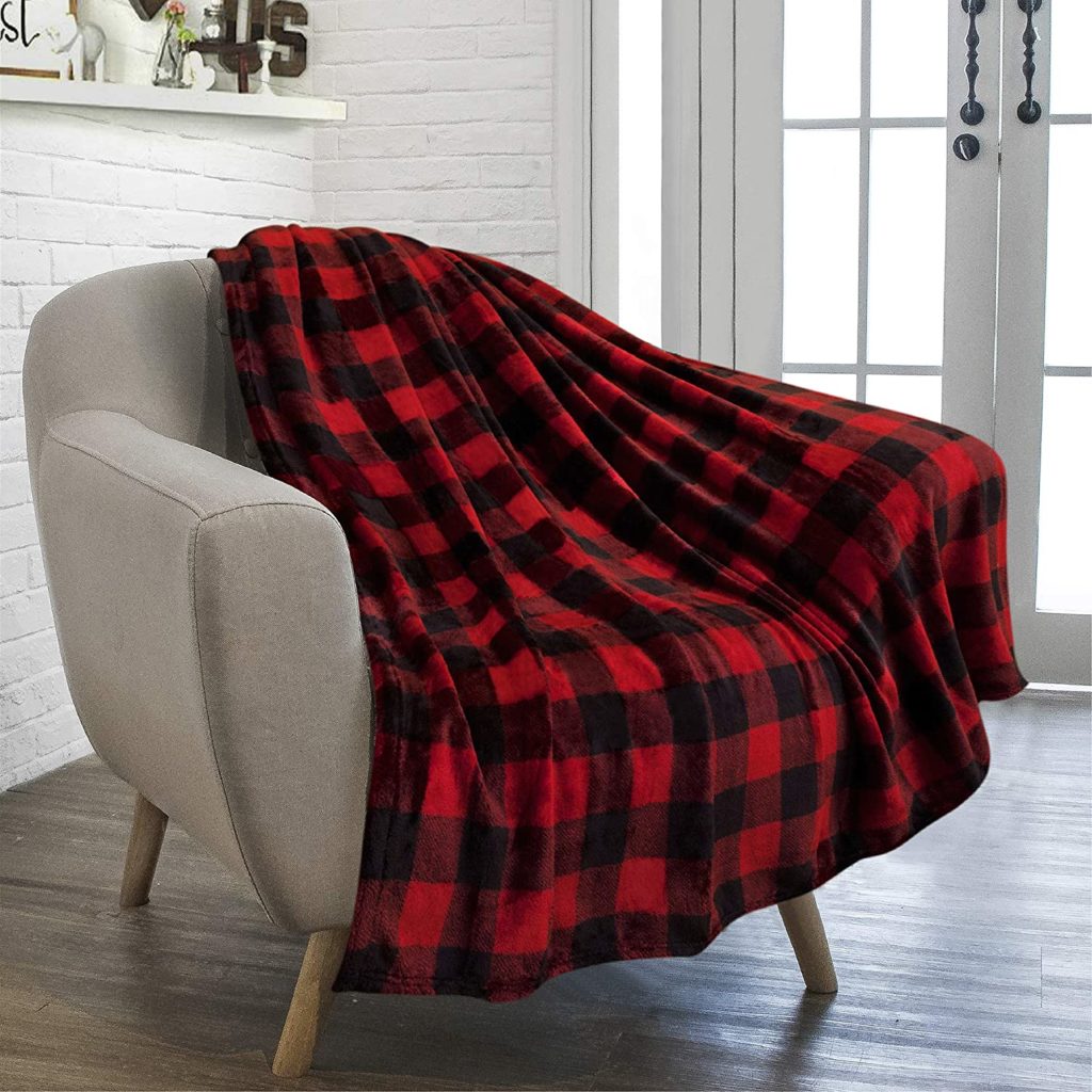 Microfiber Fleece Buffalo Plaid Throw Blanket