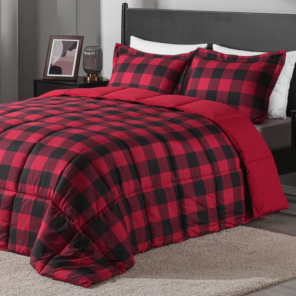 Multicolored Reversible Buffalo Plaid Bedding Comforter