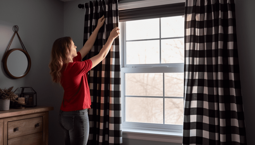 how to hang curtains without drilling